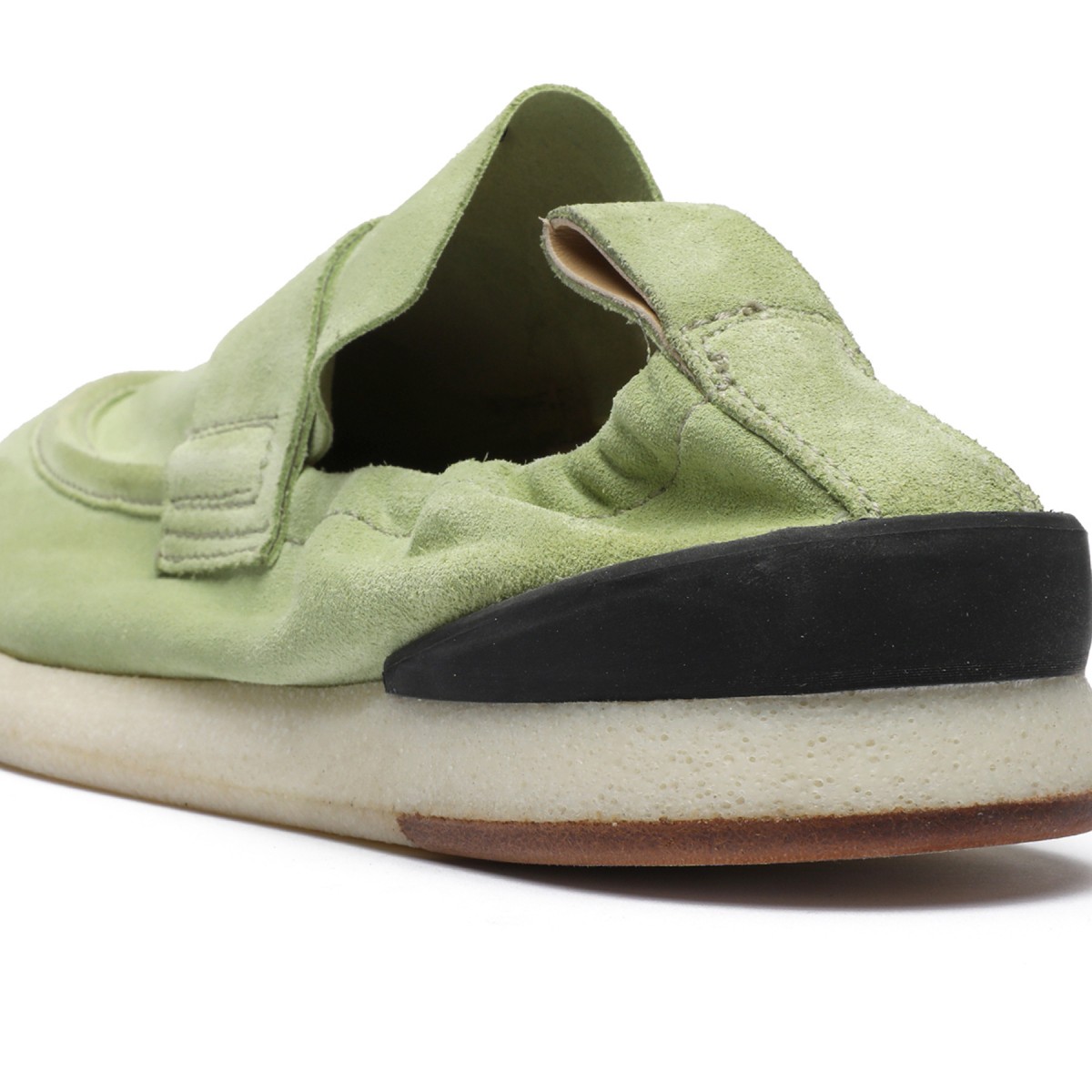 Light green suede loafers