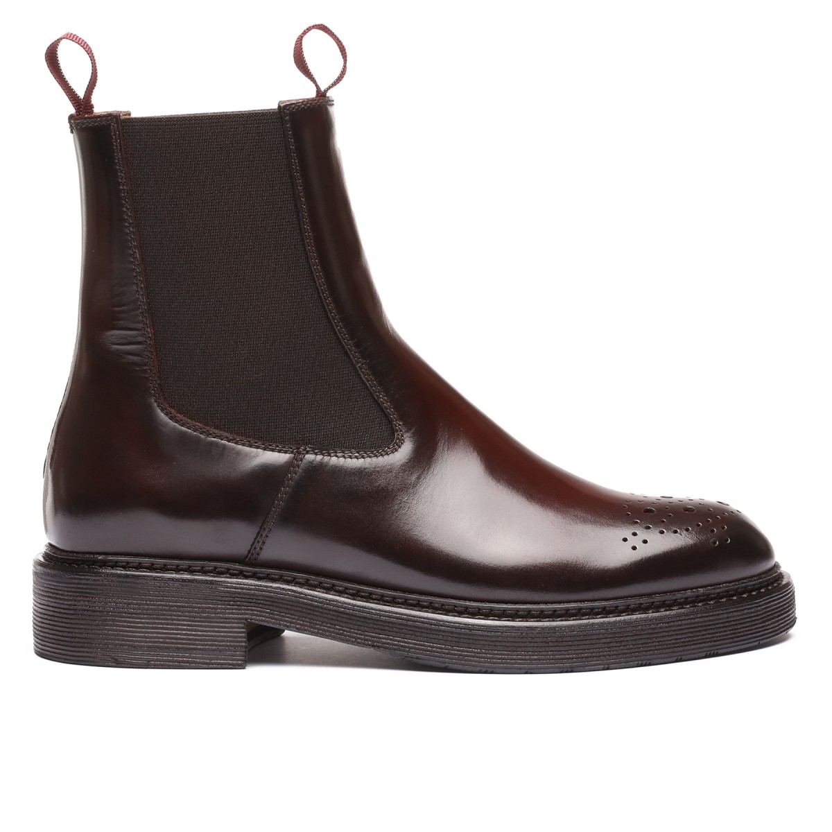 Bordeaux leather ankle boots