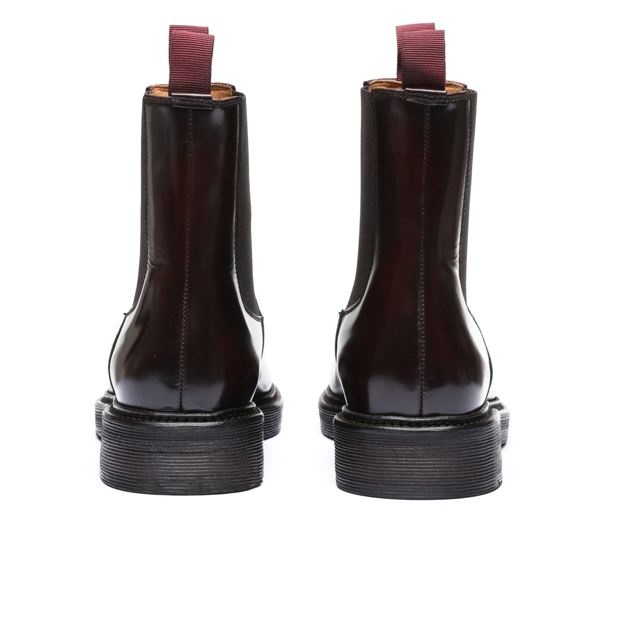 Bordeaux leather ankle boots