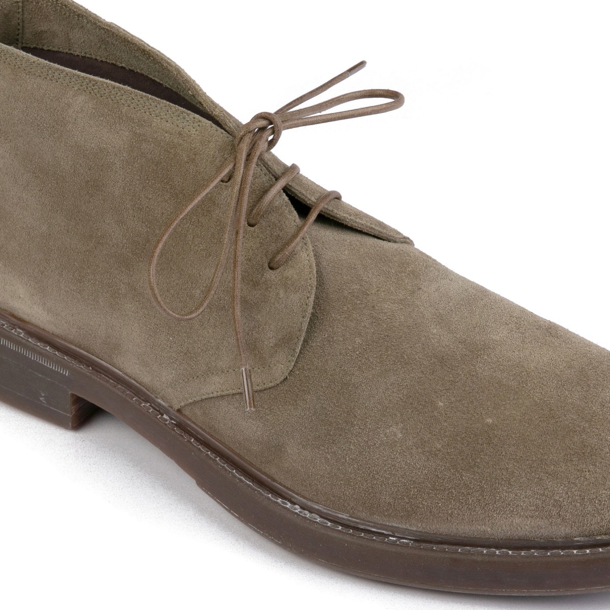 Taupe suede chukka boots