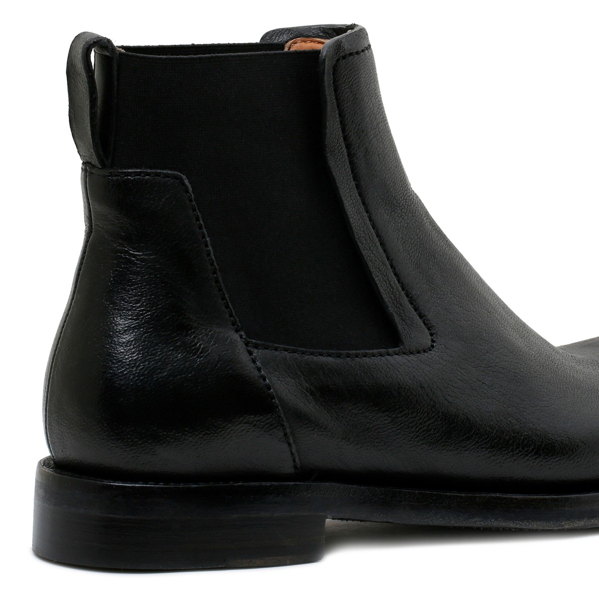 Black leather ankle boots