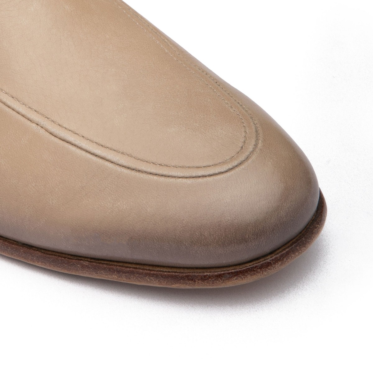 Cream-hue leather loafers