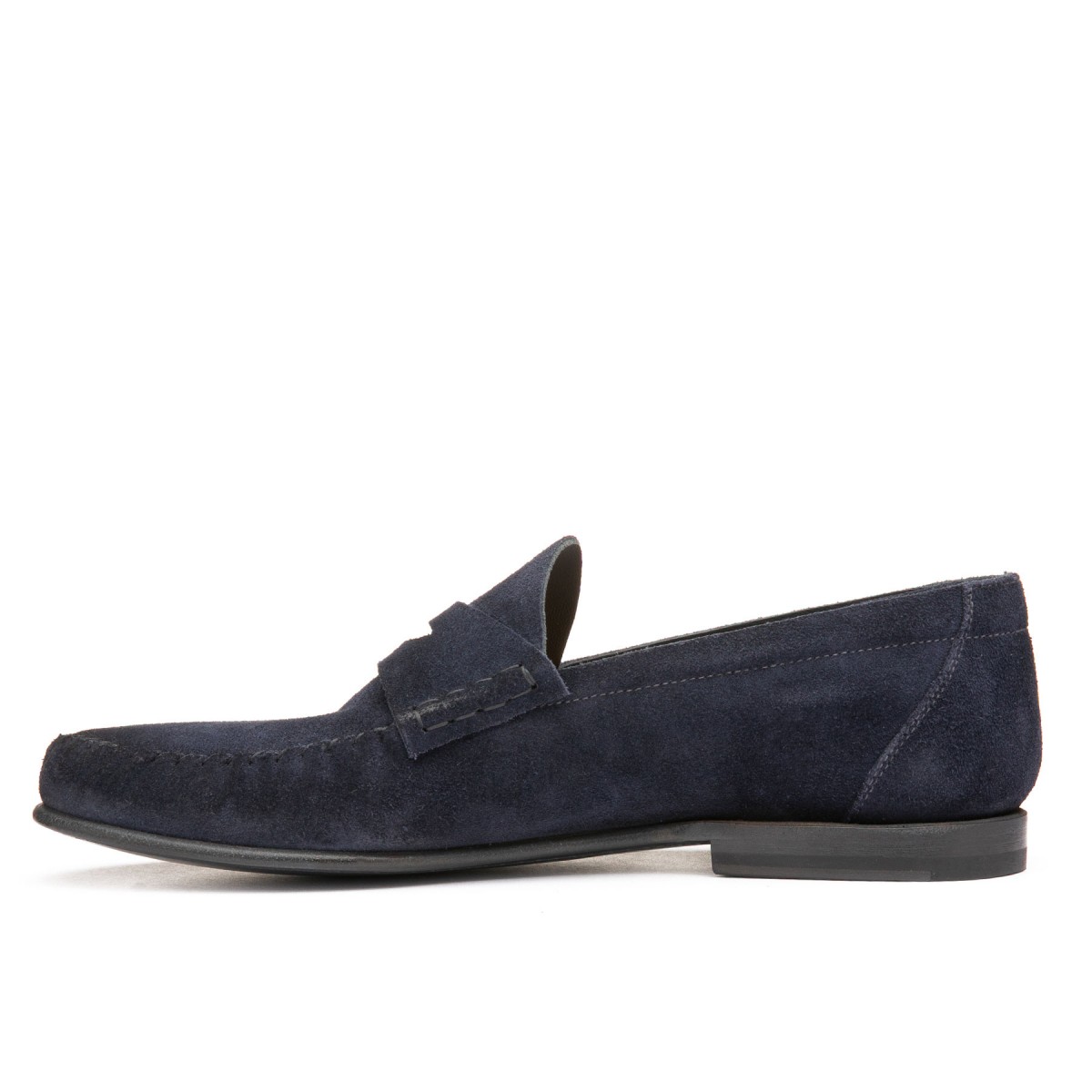 Navy suede Penny loafers