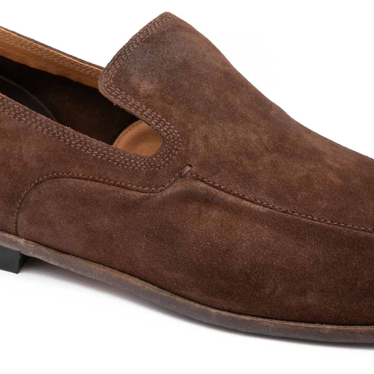 Brown suede loafers