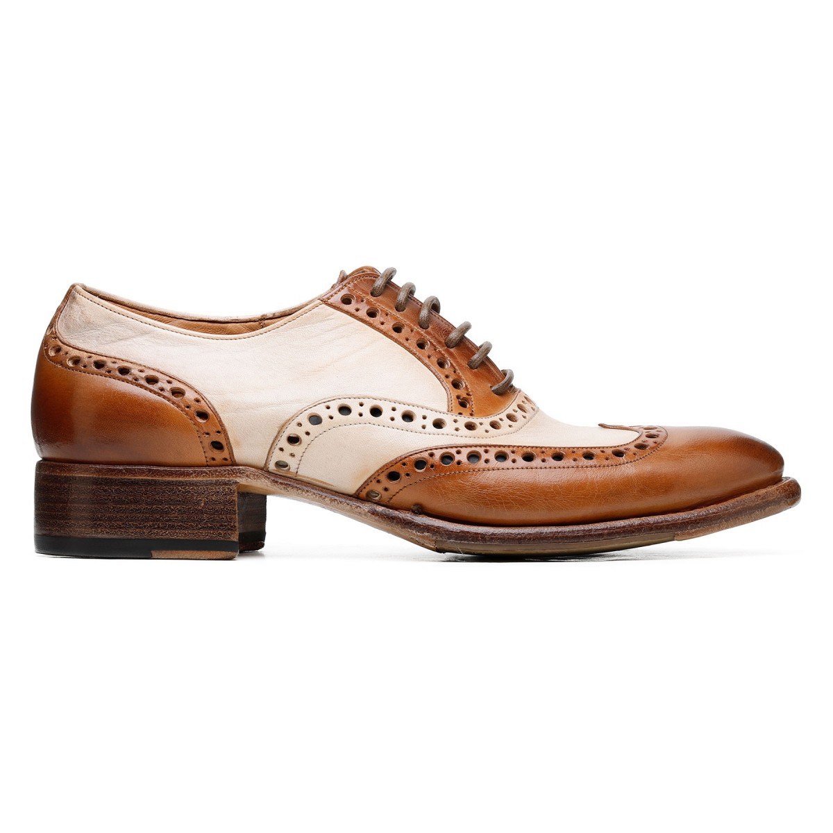 Two-tone leather Oxford shoes