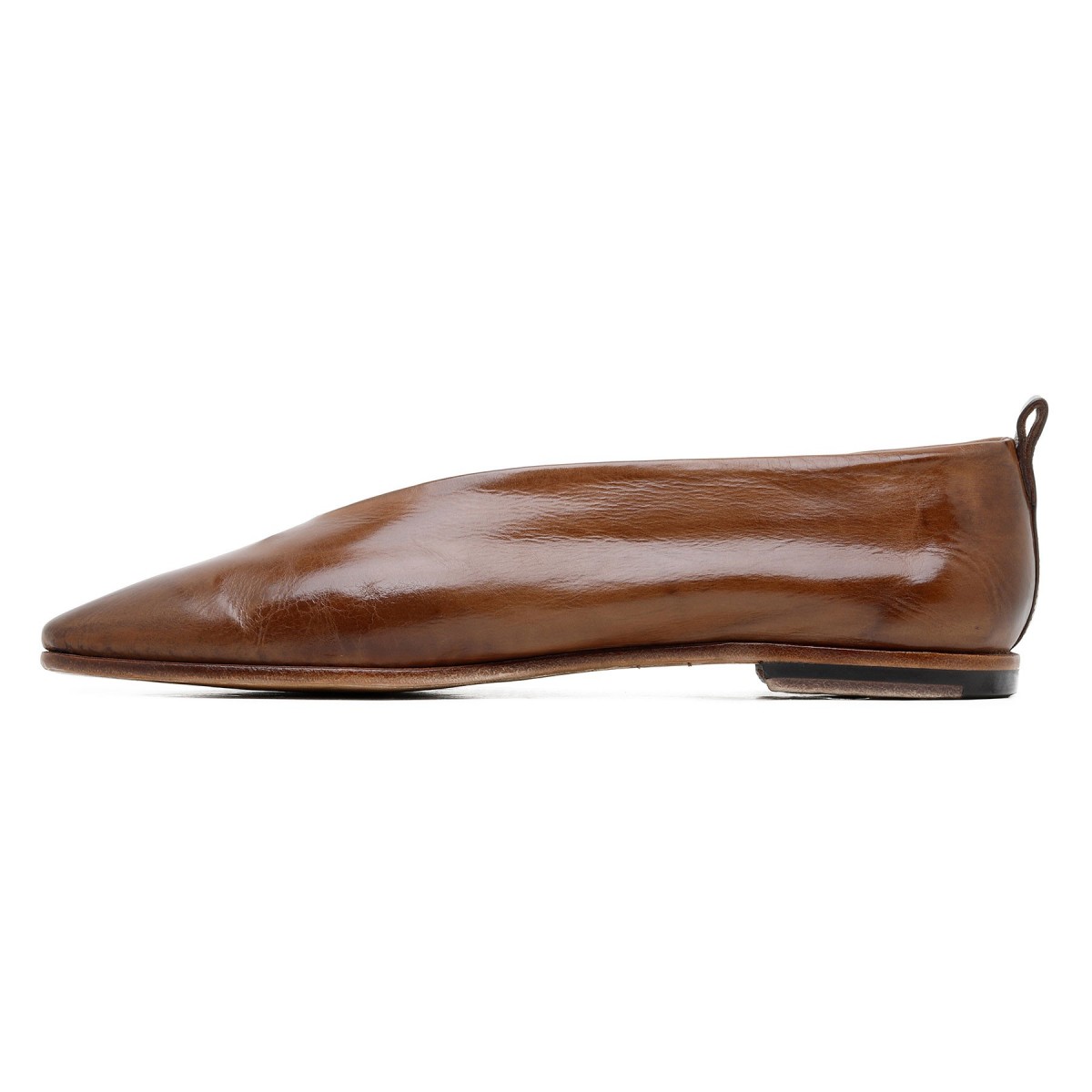 Brown calf leather slippers