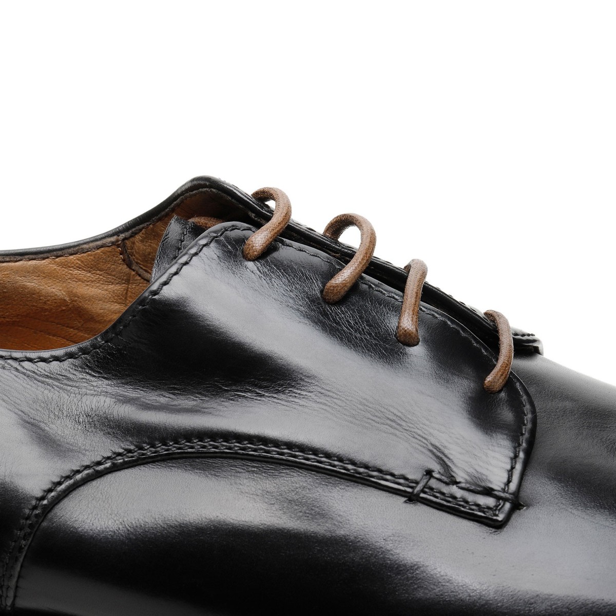 Black brushed leather Derby shoes