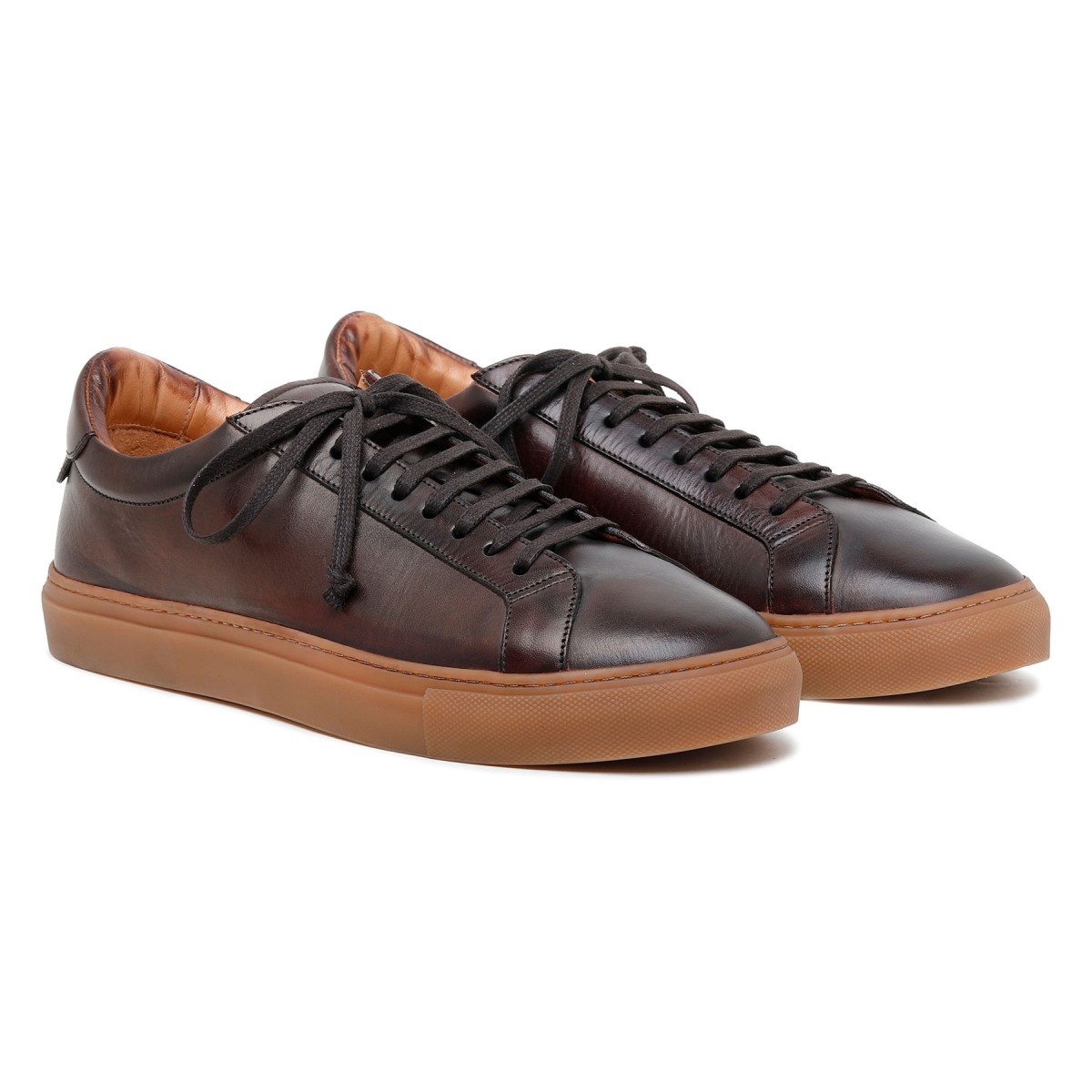 Romilly dark brown leather sneakers