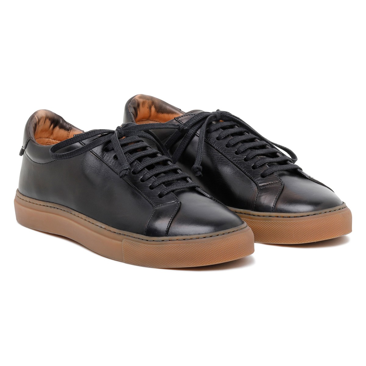 Romilly black leather sneakers