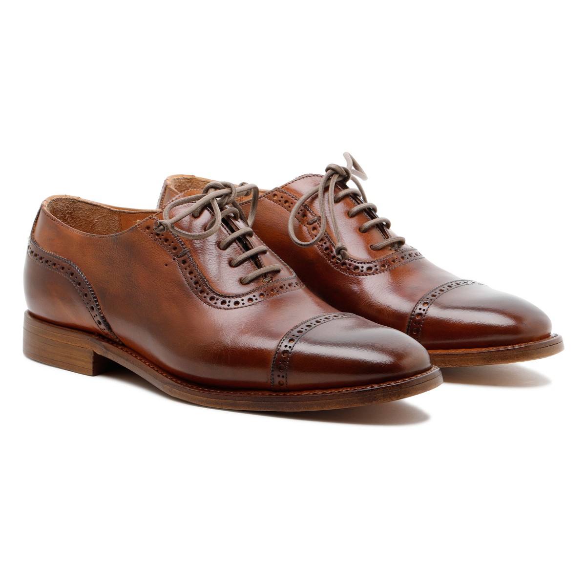 Lione brown leather lace-up shoes