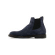 Blue suede ankle boots