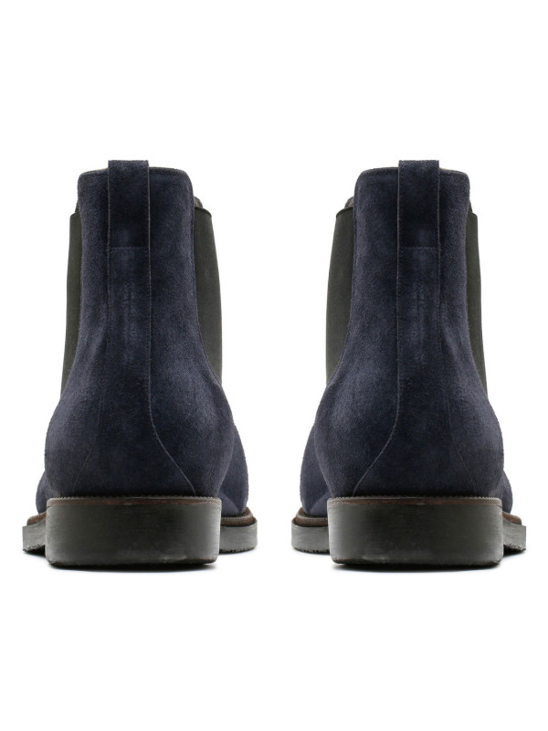 Blue suede ankle boots
