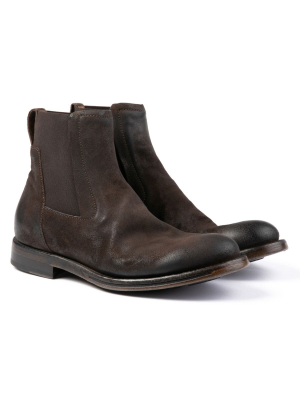 Dark brown suede booties