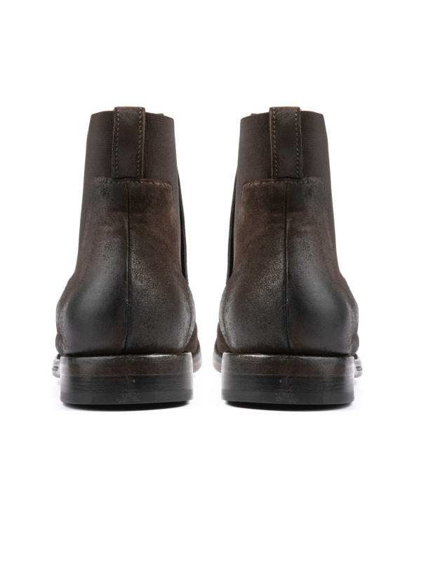 Dark brown suede booties