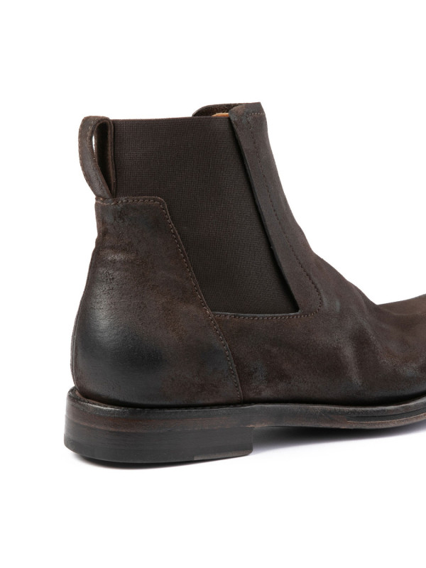 Dark brown suede booties
