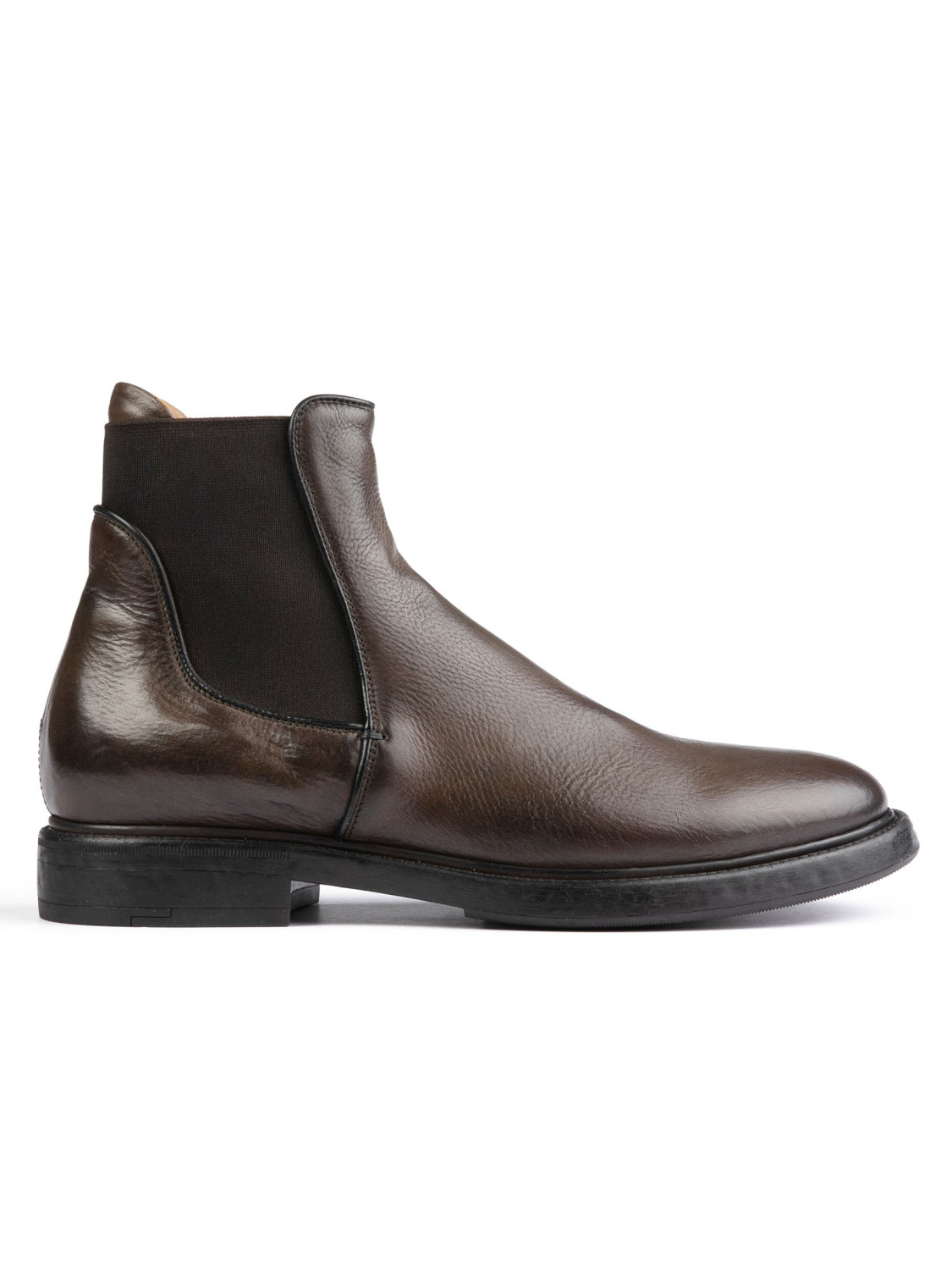 Brown leather ankle boots