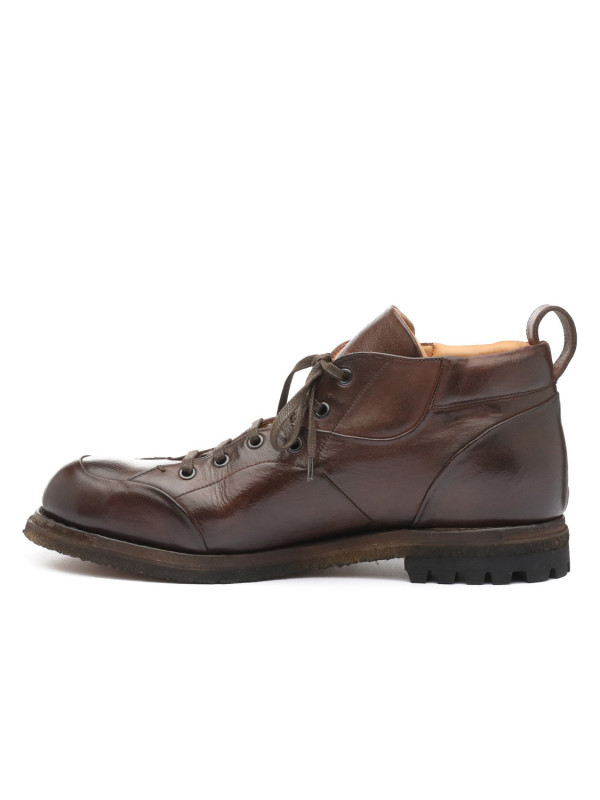 Brown leather booties