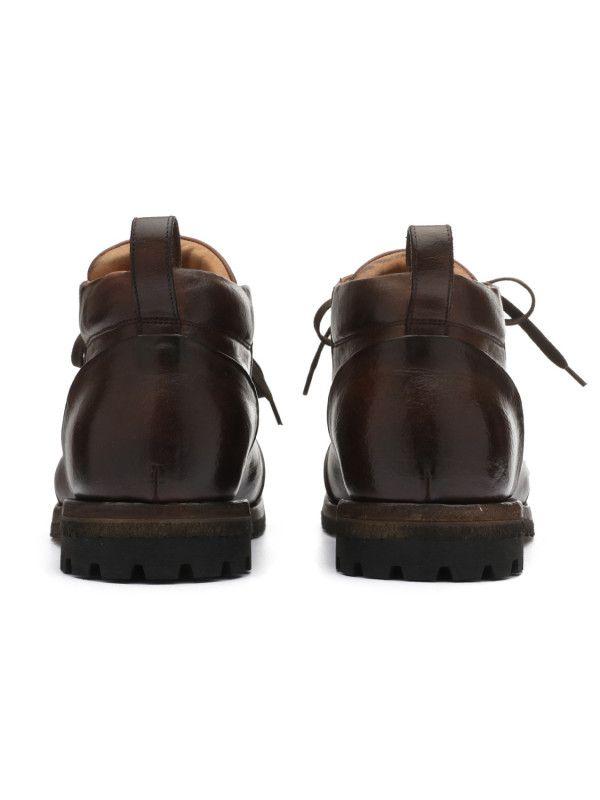 Brown leather booties