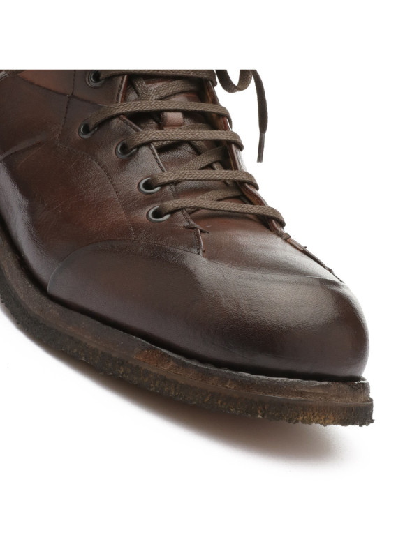 Brown leather booties