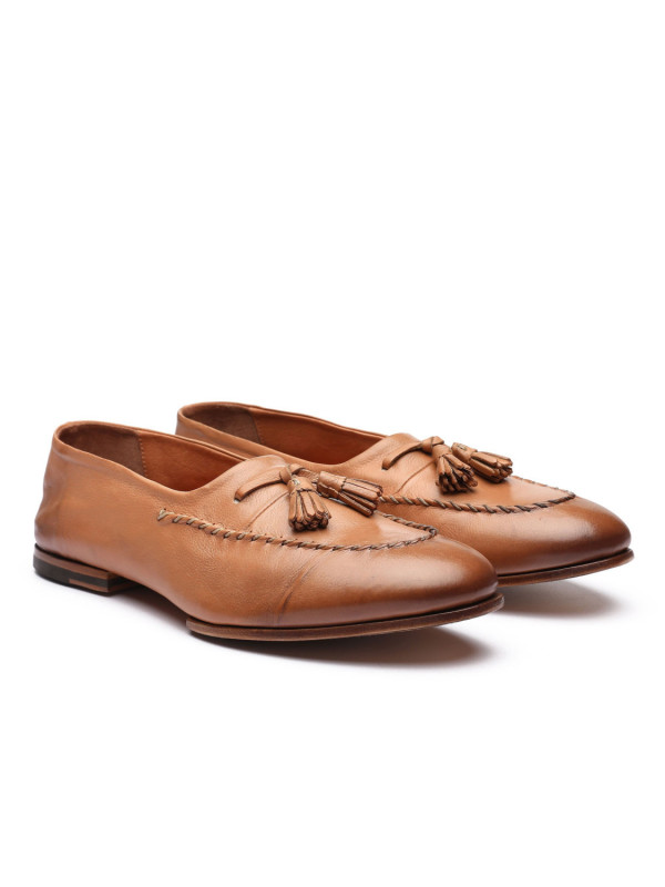 Brandy hue leather loafers