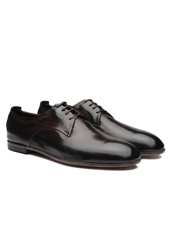 Dark brown leather Derby shoes