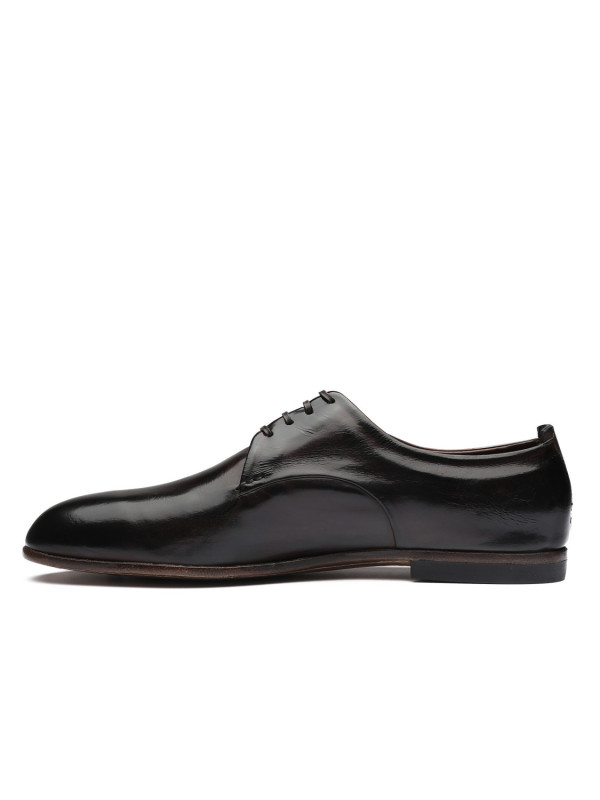 Dark brown leather Derby shoes