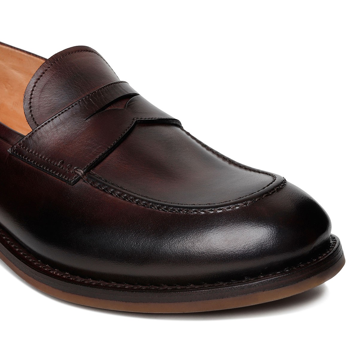 Bologna dark brown leather loafers