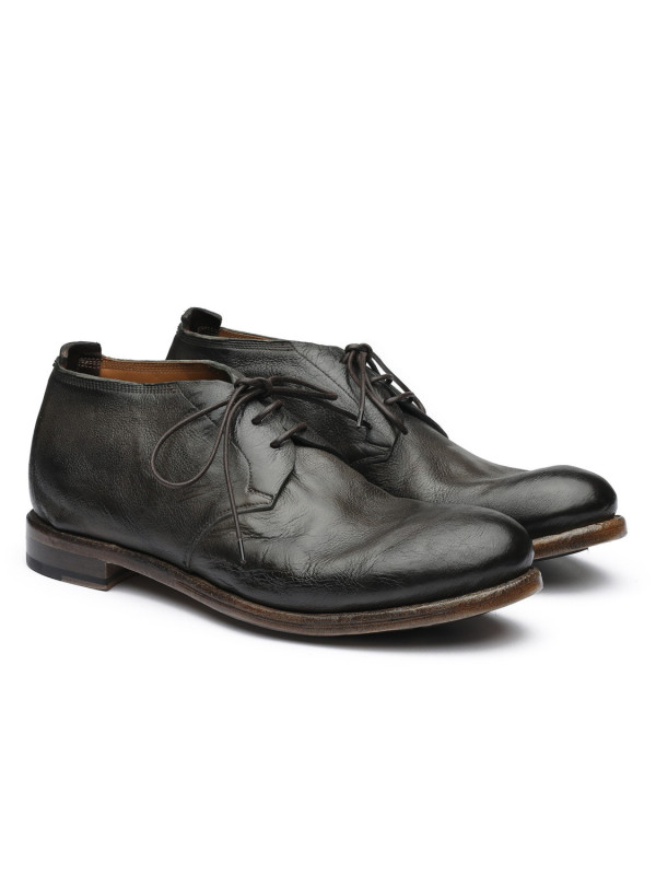 Dark brown leather ankle boots