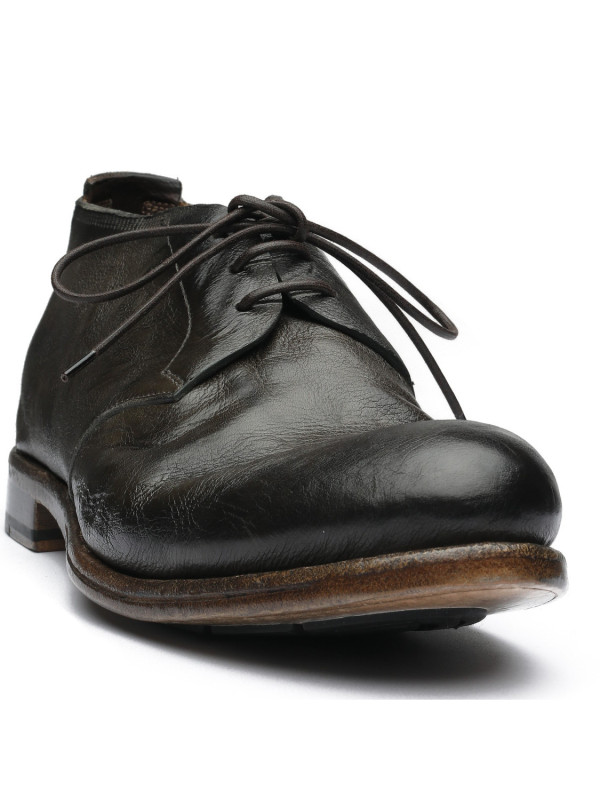 Dark brown leather ankle boots