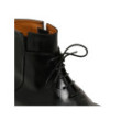 Black calf leather ankle boots