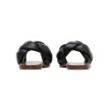 Black woven leather sandals