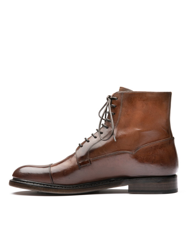 Brown leather ankle boot