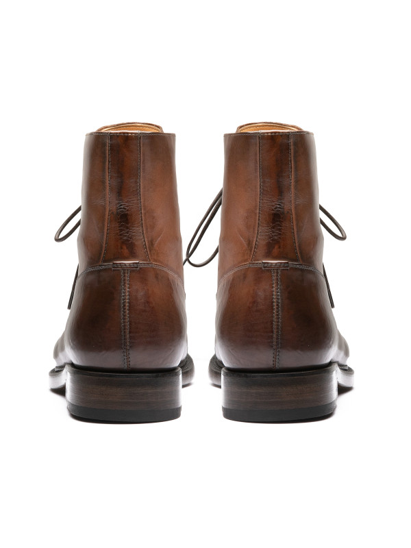 Brown leather ankle boot