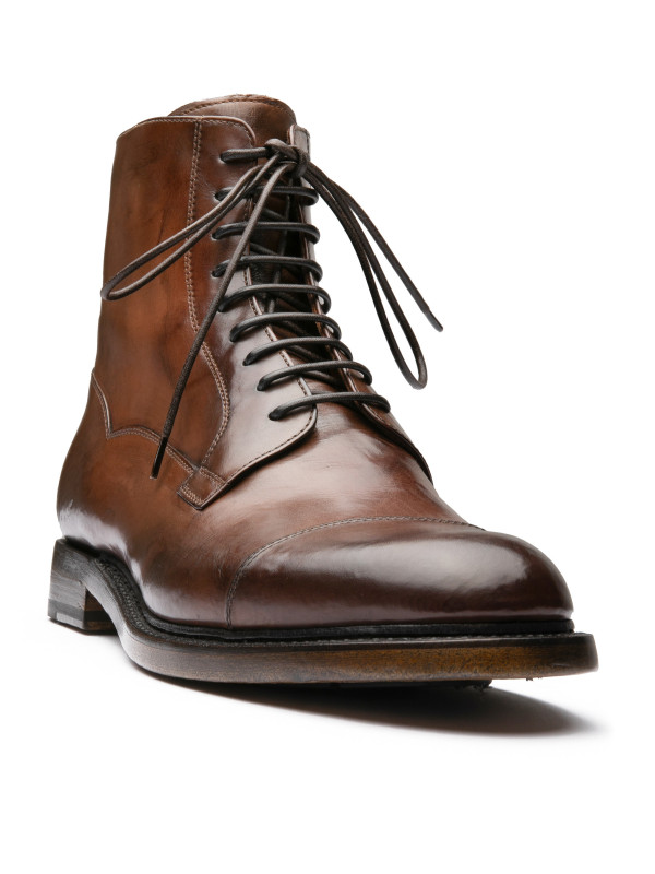 Brown leather ankle boot