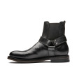 Black leather ankle boot