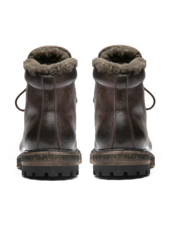 Ankle boot in dark brown elbamatt