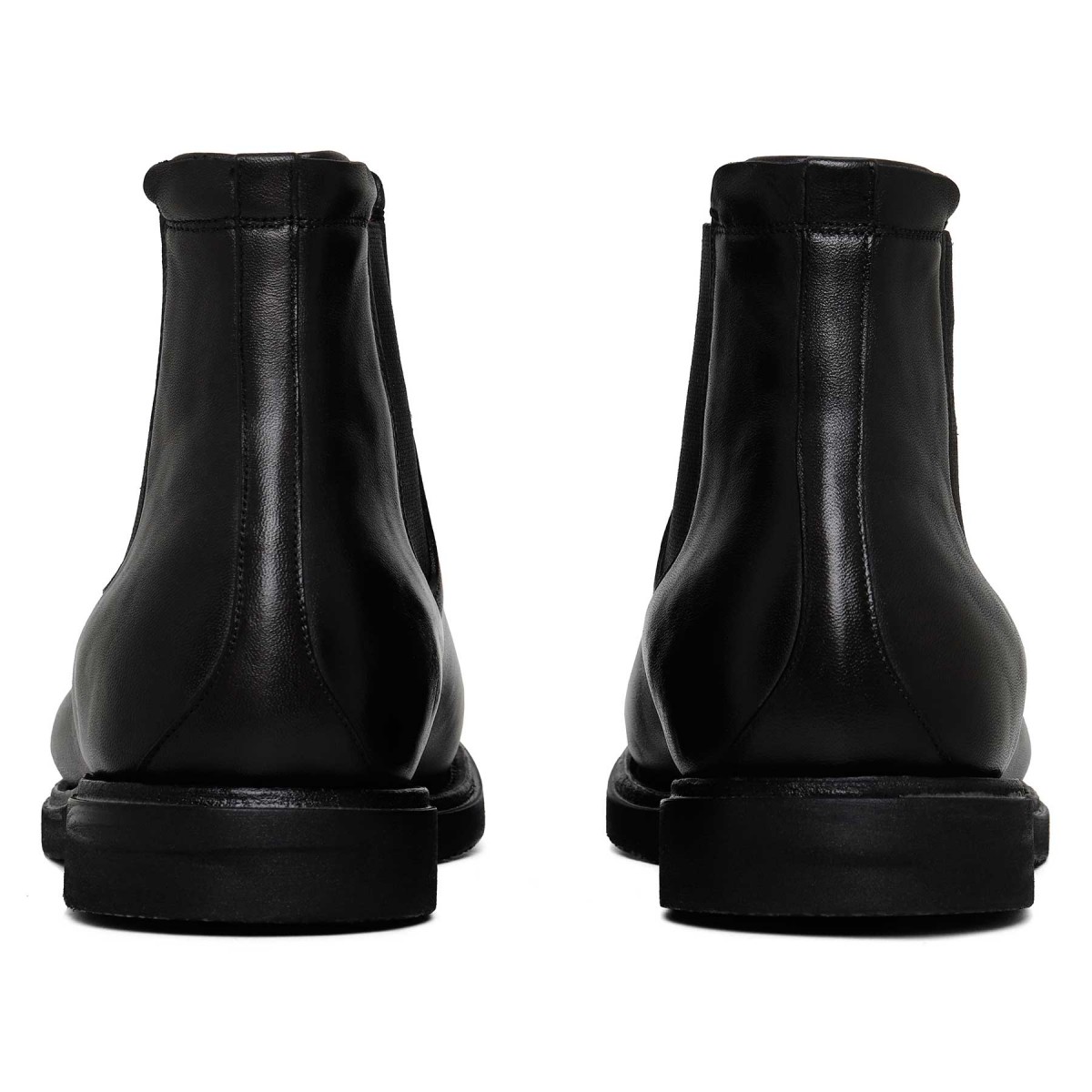 Black leather Beatles ankle boots