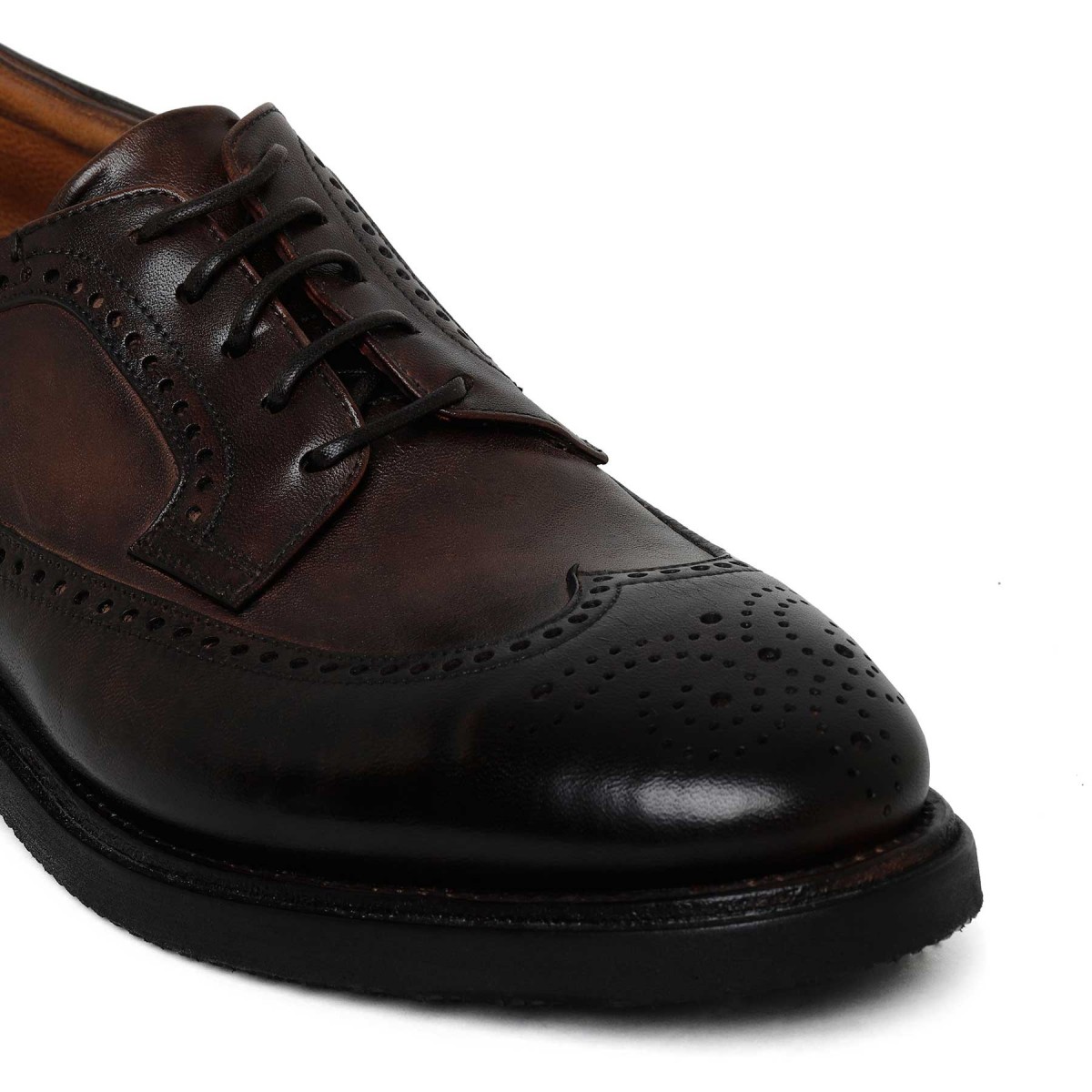 Dark brown leather Derby shoes