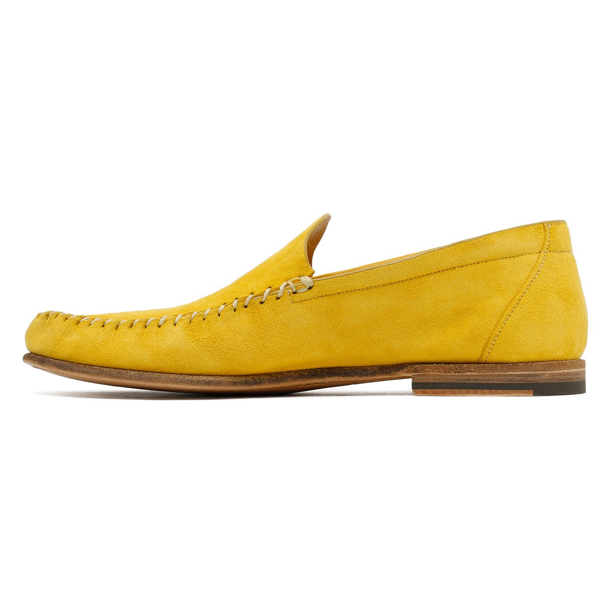 Yellow deer leather loafers