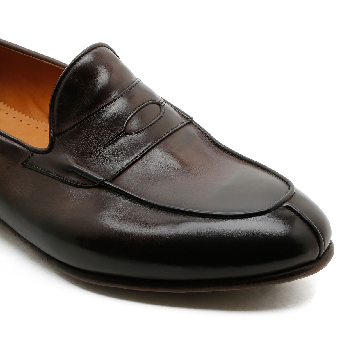 Dark brown leather loafers
