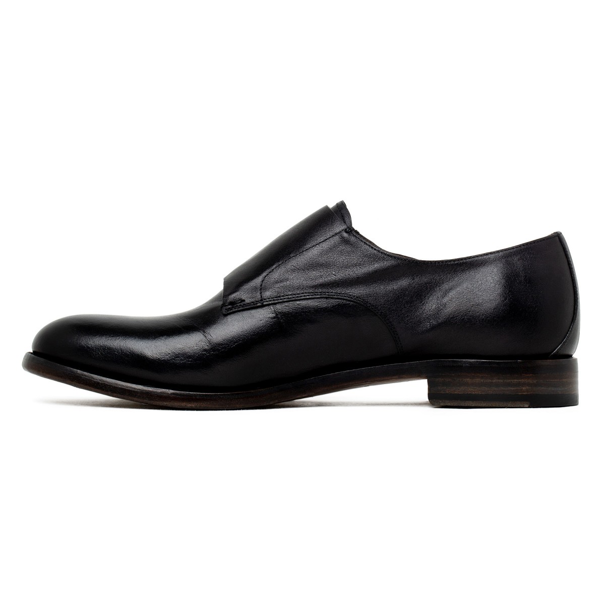 Double monk strap black shoes
