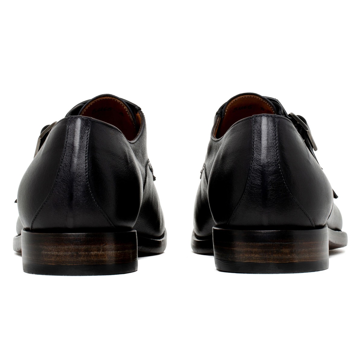 Double monk strap black shoes