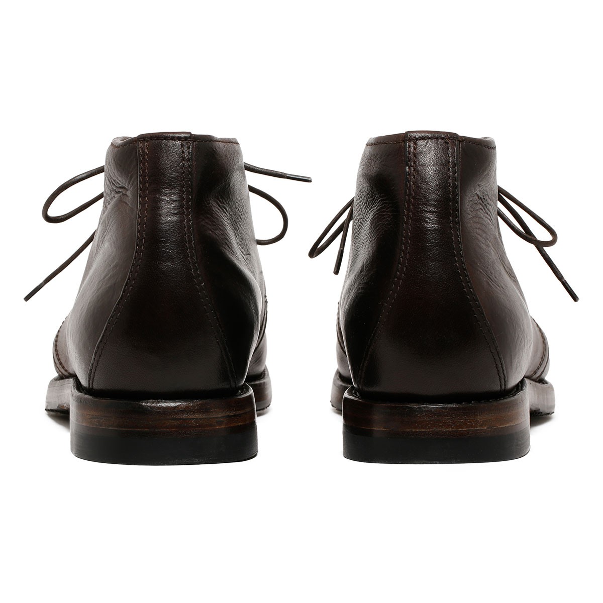 Dark-brown leather booties