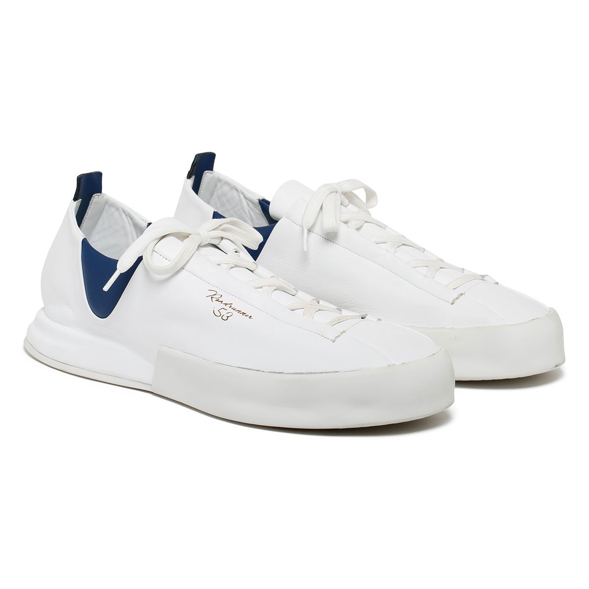 Carosi white and blue sneakers