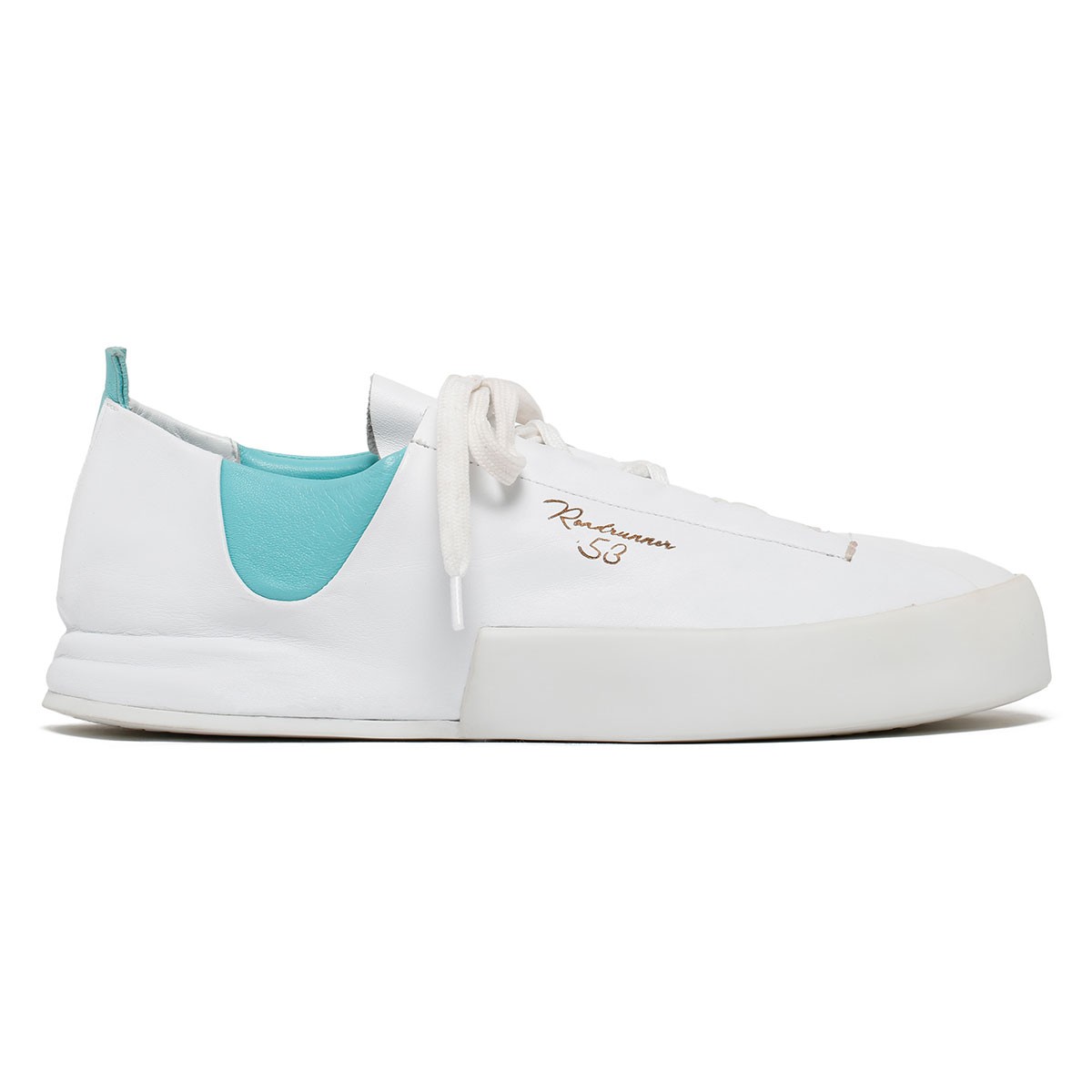 Jegher white and aquamarine sneakers