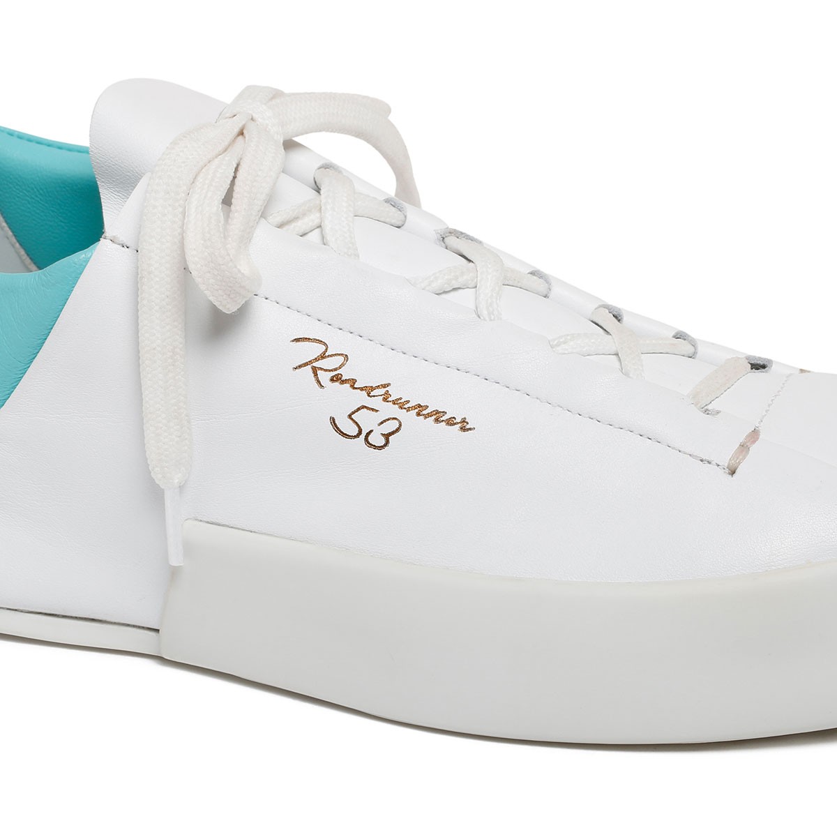 Fantoni white and aquamarine sneakers