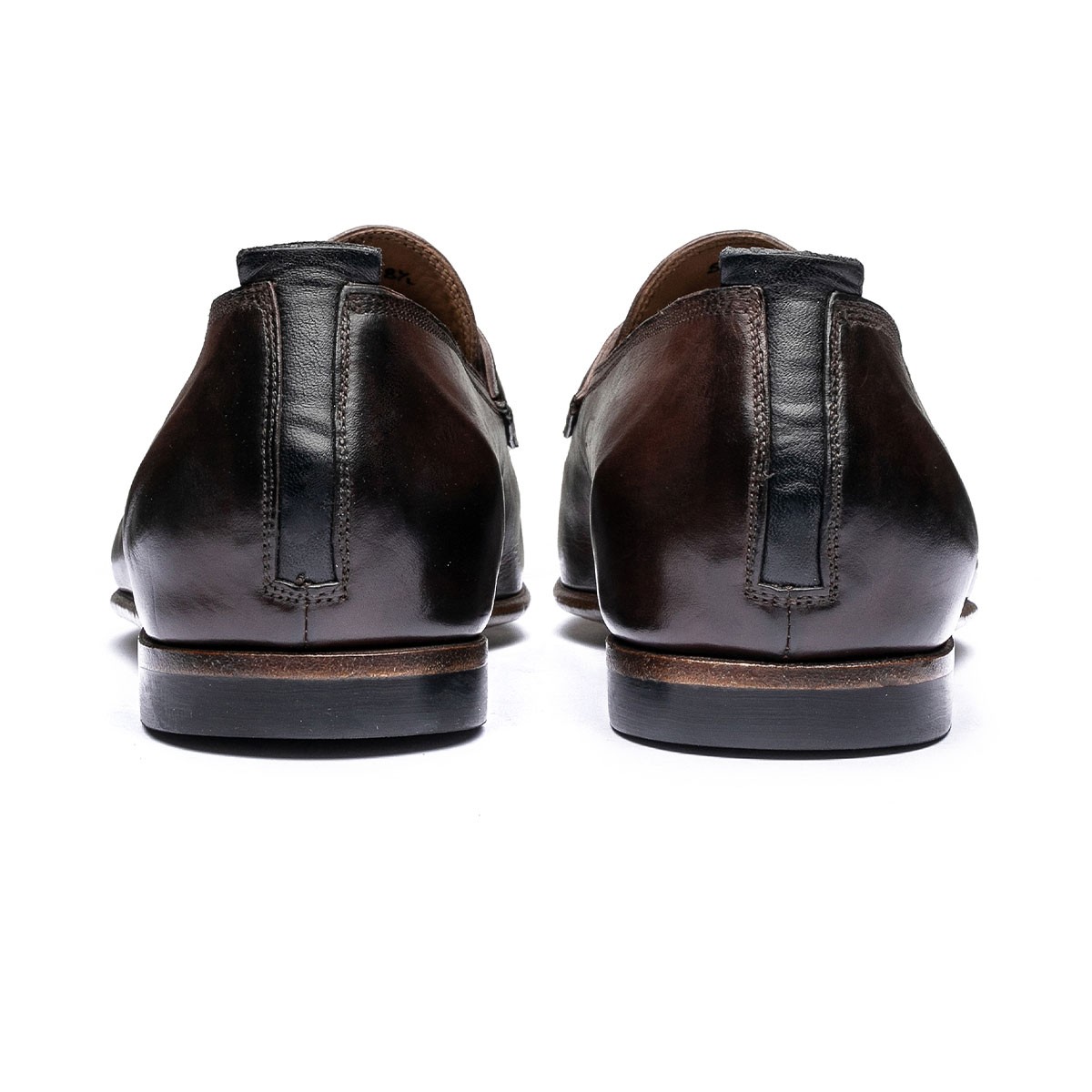 Brown leather loafers