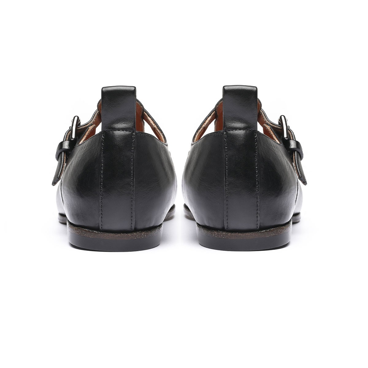 Black leather crab sandals